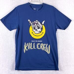 Kill Crew TShirt Mens L Blue Skull Porrada Series Workout MMA UFC BJJ Boxing